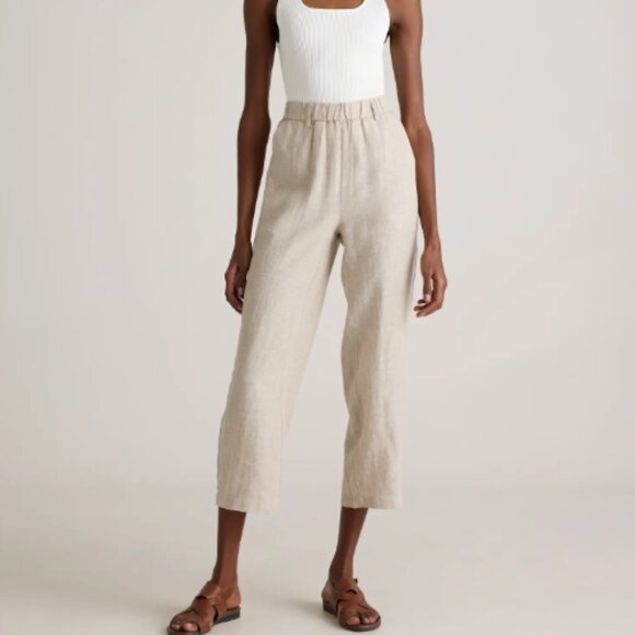 QUINCE 100% European Linen Wide Leg Pants in Flax Size Medium - Picture 1 of 10